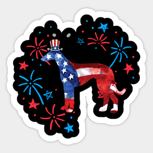 Whippet Uncle Sam Hat 4Th Of July Sticker